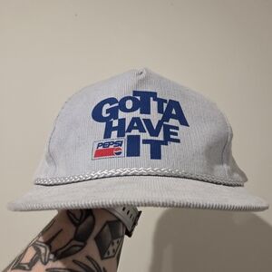 Vintage Full Corduroy Pepsi 'Gotta Have It' Gray Cap
